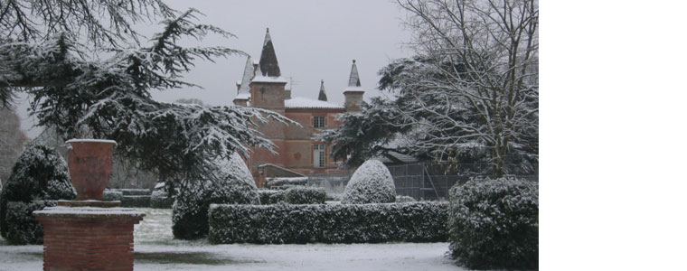 Château de Rochemontès sous la neige